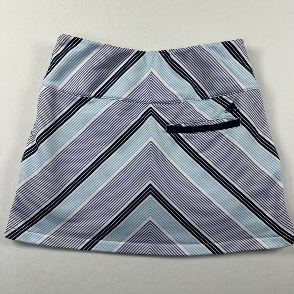 Adidas Golf Skort Skirt Sz Small Pickleball Shorts Blue White Chevron ClimaCool - Picture 3 of 8